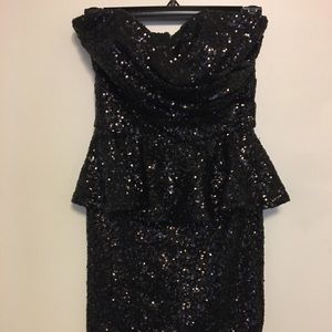 TFNC BLACK SEQUIN MINI DRESS